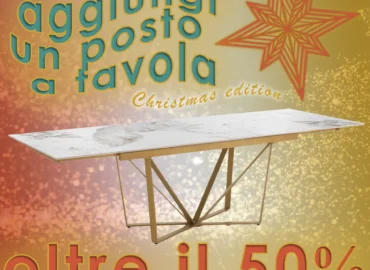 tavoli e sedie 50% Marinelli Design Group promo aggiungi un posto a tavola sedie Natale 2024