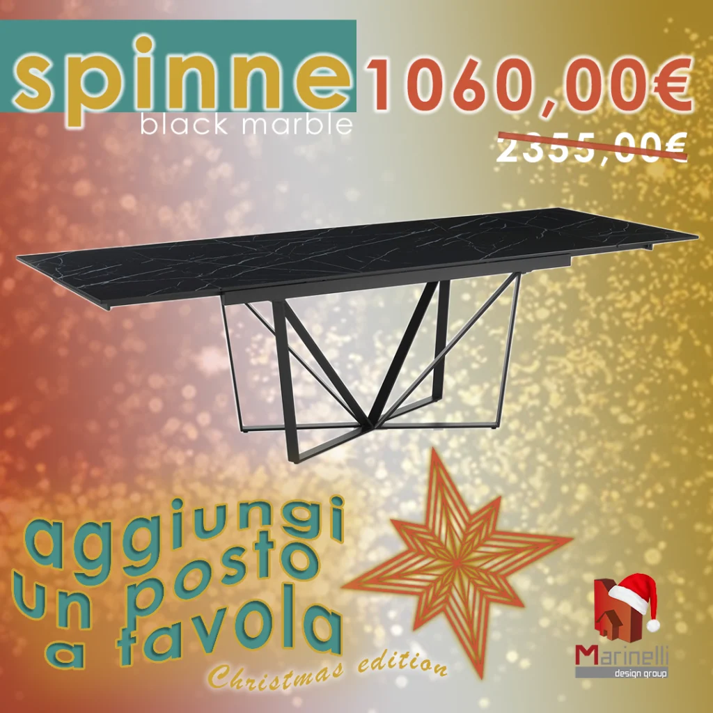 tavolo 50% Marinelli Design Group promo aggiungi un posto a tavola sedie Natale 2024