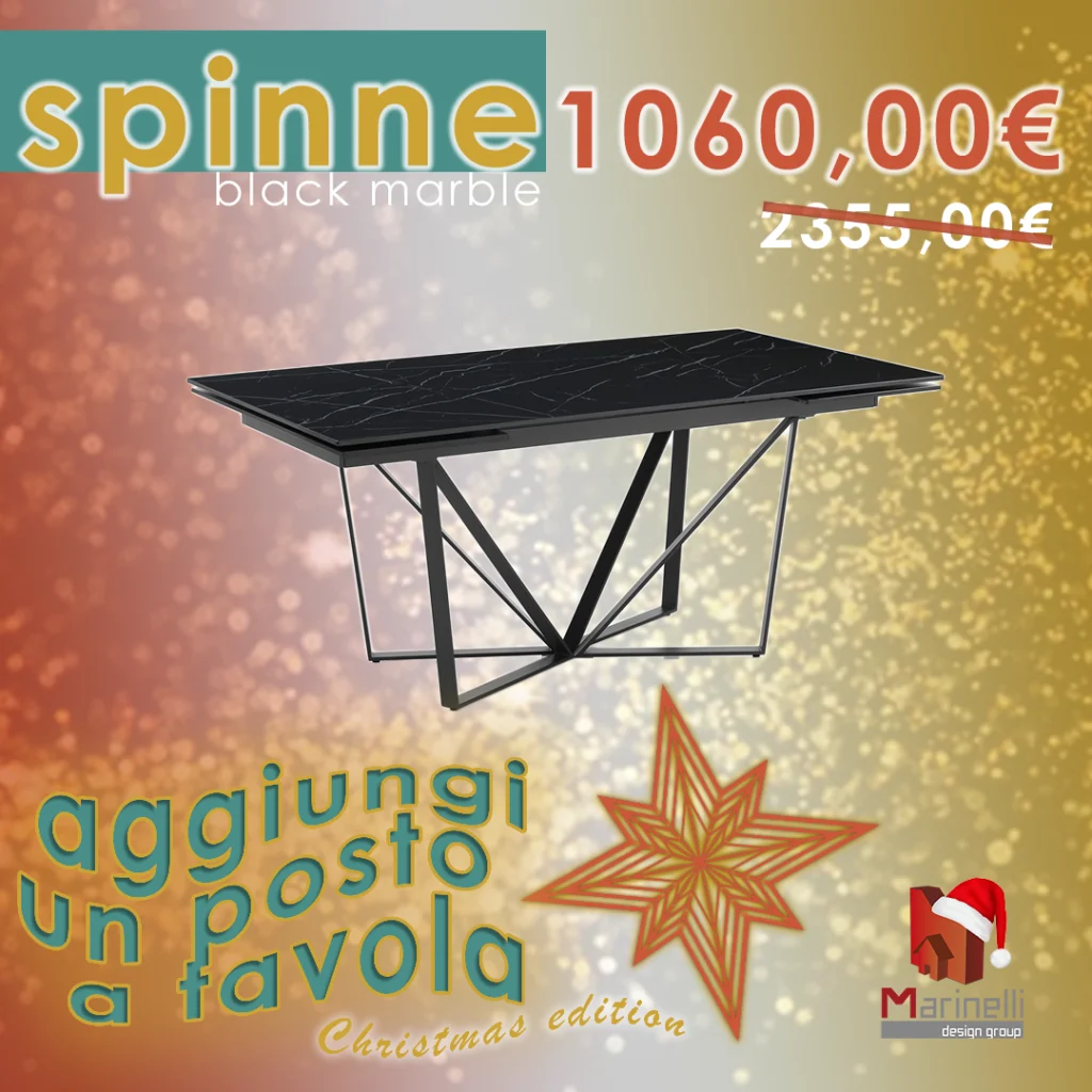 tavolo 50% Marinelli Design Group promo aggiungi un posto a tavola sedie Natale 2024