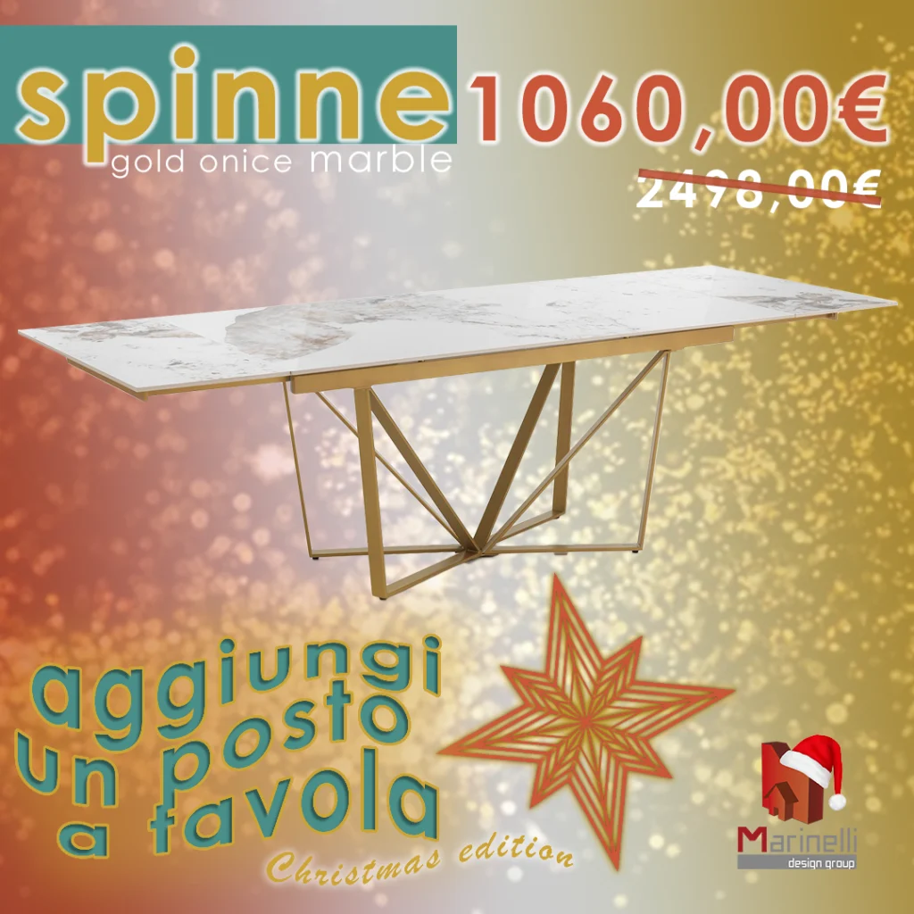 tavolo 50% Marinelli Design Group promo aggiungi un posto a tavola sedie Natale 2024