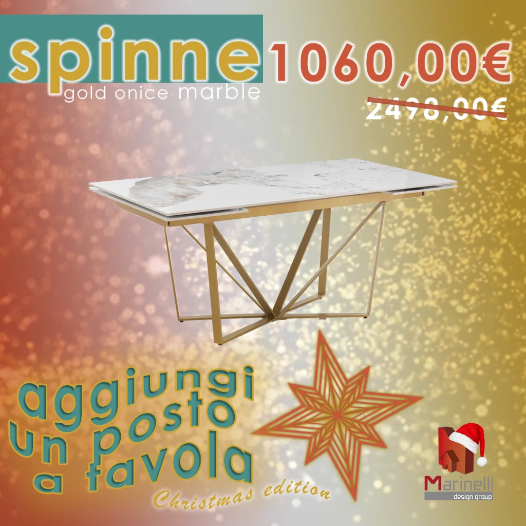 tavolo 50% Marinelli Design Group promo aggiungi un posto a tavola sedie Natale 2024