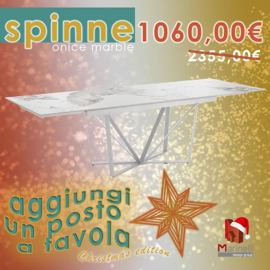 tavolo 50% Marinelli Design Group promo aggiungi un posto a tavola sedie Natale 2024