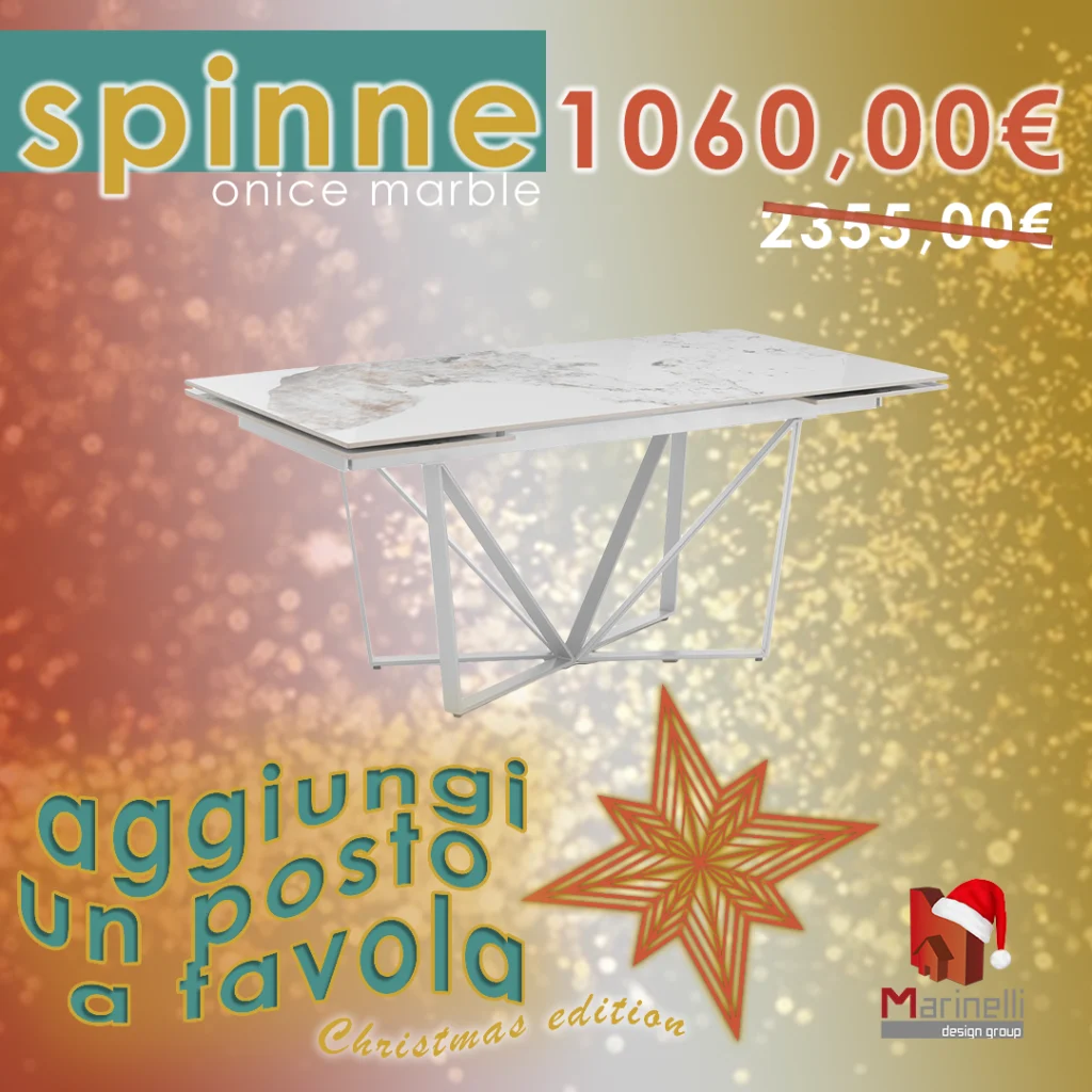 tavolo 50% Marinelli Design Group promo aggiungi un posto a tavola sedie Natale 2024