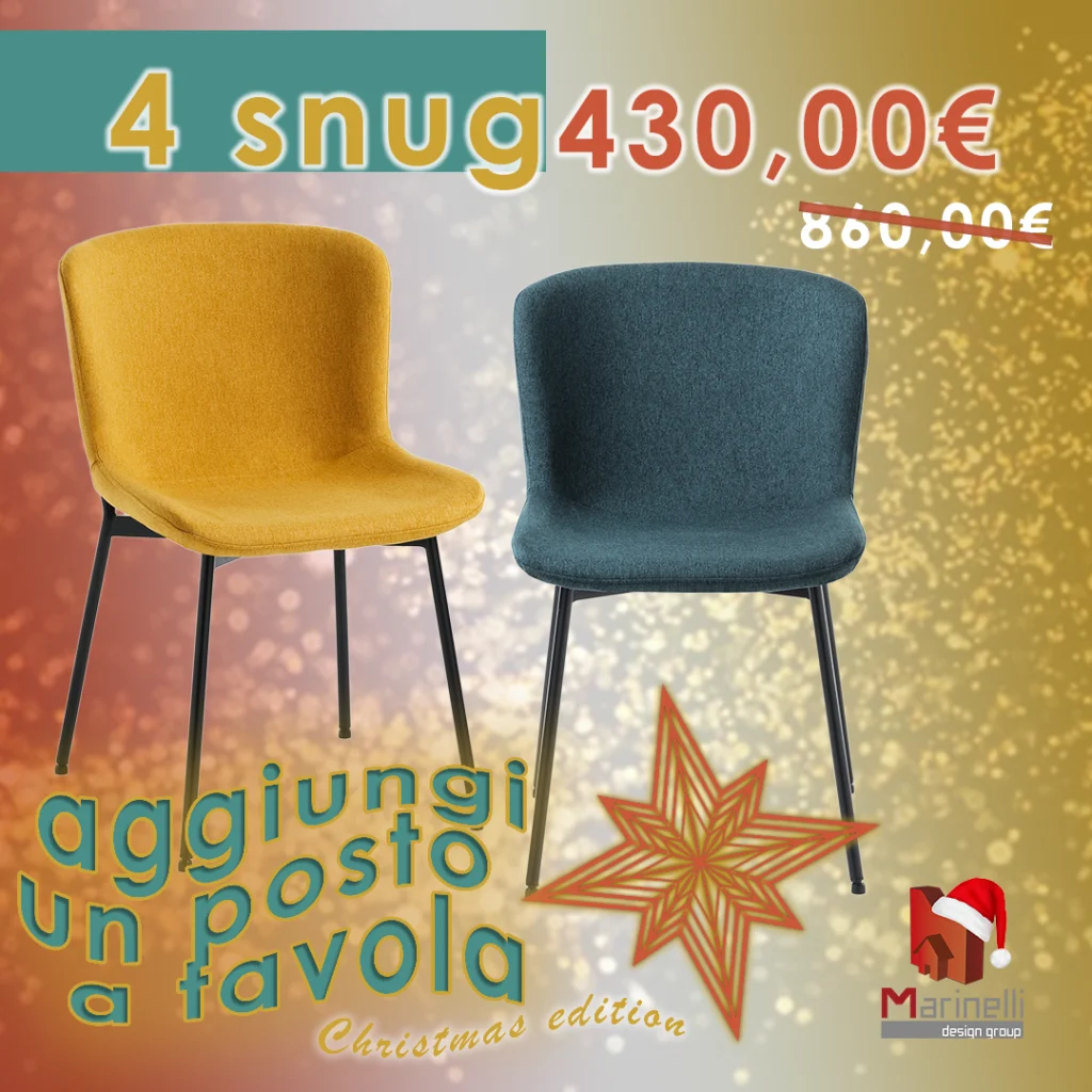 sedie 50% Marinelli Design Group promo aggiungi un posto a tavola sedie Natale 2024